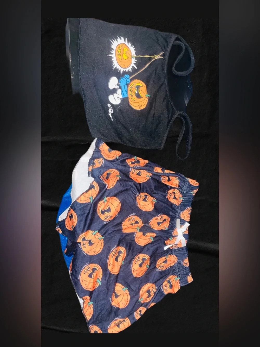 Kids Navy Pumpkin Print Two-Piece Costume Set